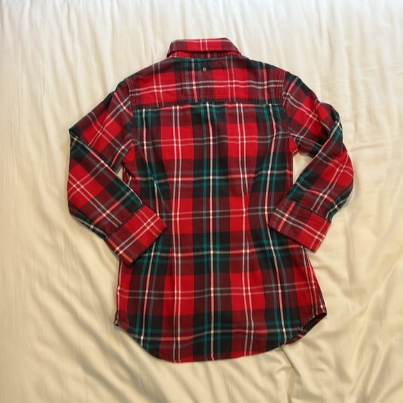 SUPERDRY Red and Green Plaid Button Down Shirt/ Women/ Size small - Picture 2 of 9